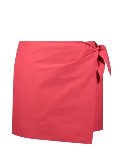 Red Valentino Wrap-style Side-tie Mini Skort In Red