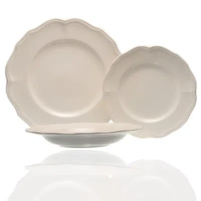 Red Vanilla Classic White 18 Piece Dinnerware Set, Service For 6 In Cream;ivory;creamy White