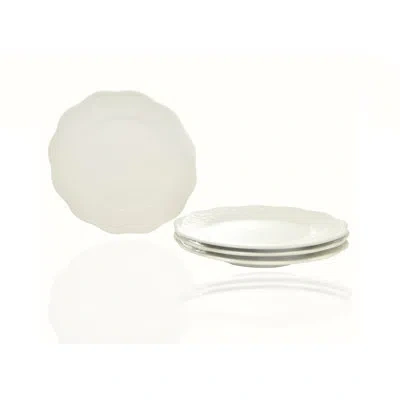 Red Vanilla Country Villa Dessert Plate In White