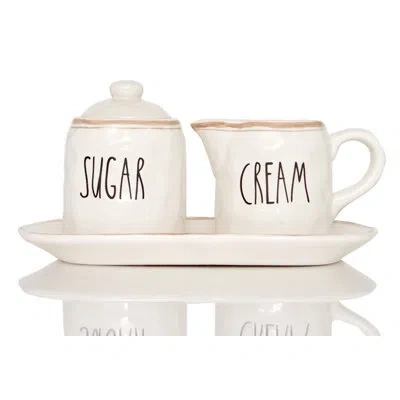 Red Vanilla Countryside Sugar & Creamer Set In Creamy White