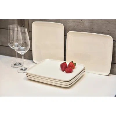 Red Vanilla Everytime 10.5" Dinner Plate In White