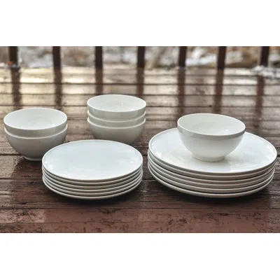 Red Vanilla Everytime 18 Piece Dinnerware Set, Service For 6 In Cream;creamy White