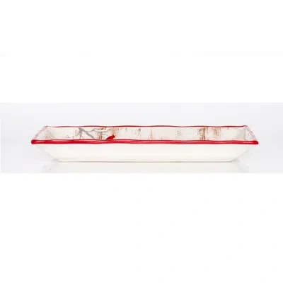 Red Vanilla Frosty's Magical Rectangular Platter In Red