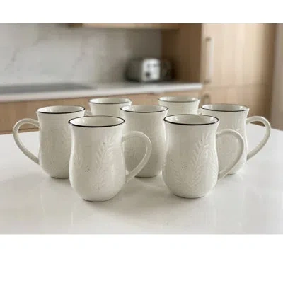 Red Vanilla Hudson Valley Tall Mug Set Of 6 In Black;white