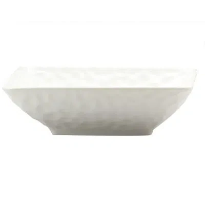 Red Vanilla Marble 20 Oz. Rectangular Soup Bowl In White