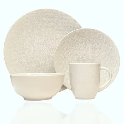 Red Vanilla Matrix 16 Piece Dinnerware Set, Service For 4 In Off White