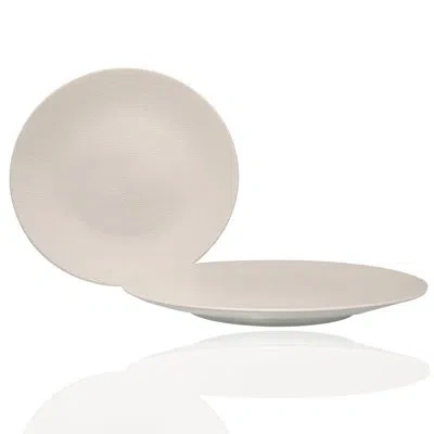 Red Vanilla Matrix 2 Piece Service Platter Set In White
