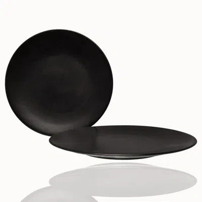 Red Vanilla Matrix Service 2 Piece Platter Set In Black