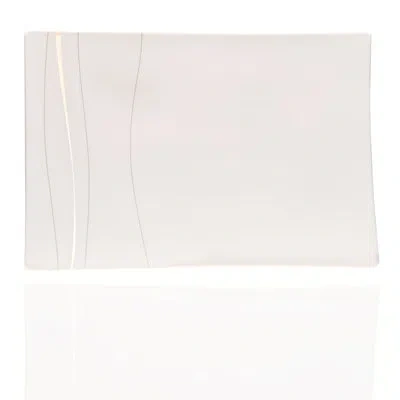 Red Vanilla Odett Platinum Rectangular Bone China Platter In White