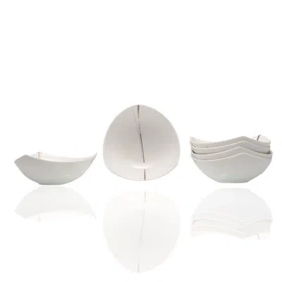 Red Vanilla Orbit Bone China 16 Fl Oz. Fruit Bowl In White