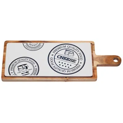 Red Vanilla Paddle Cheese Serving Tray In White