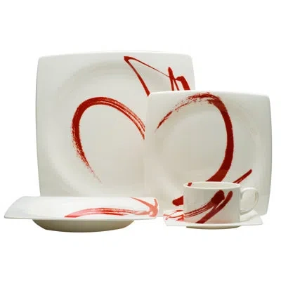Red Vanilla Paint It 5 Piece Place Setting, Service For 1 In Red