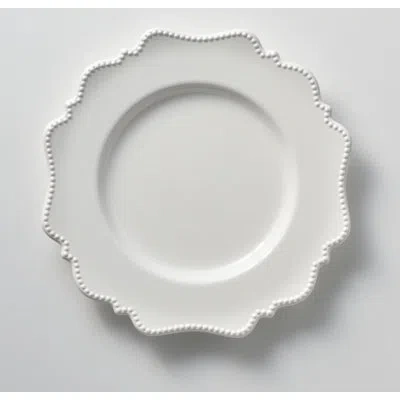 Red Vanilla Pinpoint 11" Dinner Plate In White