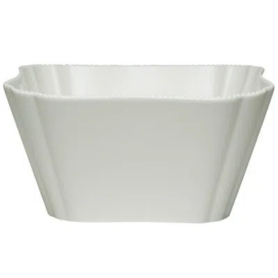 Red Vanilla Pinpoint Salad Bowl In Off White