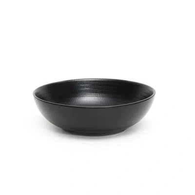 Red Vanilla Rice Round Salad Bowl In Black