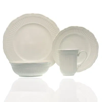 Red Vanilla Tuscan Villa 16 Piece Dinnerware Set, Service For 4 In Cream;ivory;creamy White