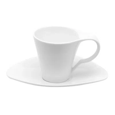 Red Vanilla Vanilla Fare Teacup & Saucer In White
