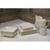 Red Vanilla Vanilla Marble Rectangular 16 Piece Dinnerware Set, Service For 4 In White