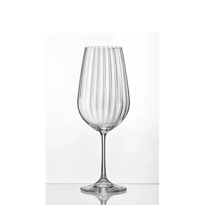 Red Vanilla Viola Optic 12 Oz. Crystal Red Wine Glass In Clear