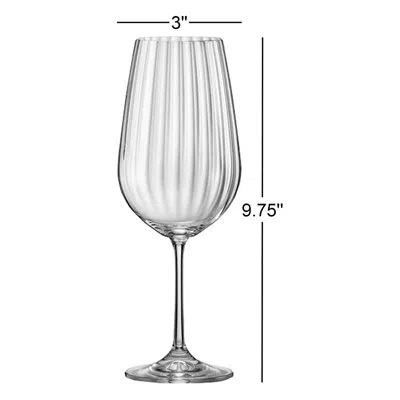 Red Vanilla Viola Optic 19 Oz. Crystal Red Wine Glass In Clear
