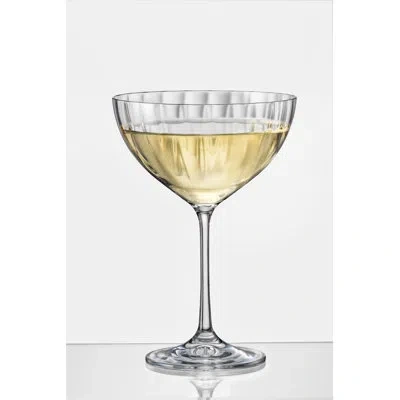 Red Vanilla Waterfall Coupe Cocktail Glass 340ml Set/6 In Clear