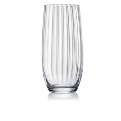 Red Vanilla Waterfall Optic Highball 350ml Set/6 In Clear