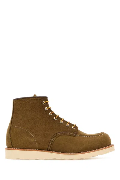 Red Wing Biscuit Suede Ankle Boots In Brown