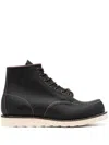 Red Wing Calf Leather Ankle Boots With Rounded Toe And Sturdy Sole In Black