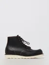 Red Wing Calf Leather Ankle Boots With Rounded Toe And Sturdy Sole In Black