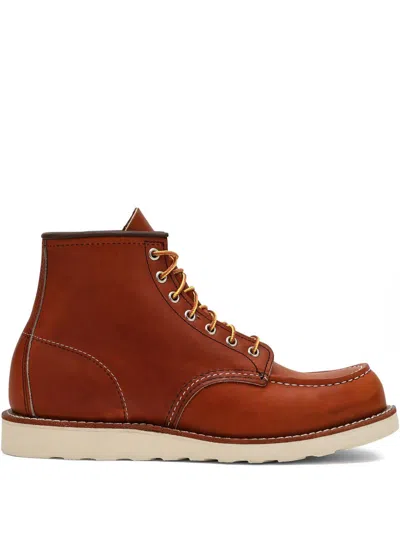 Red Wing Brown Leather Classic Moc Toe Ankle Boots