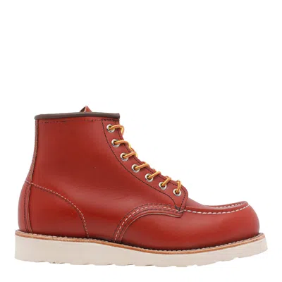 Red Wing Classic Moc Laced Shoes In Red