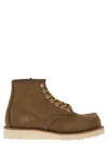 Red Wing Classic Moc Toe In Olive Leather In Brown