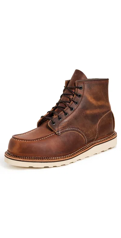 Red Wing Classic Moc Rough And Tough Leather Boots 6 Copper Rough & Tough In Brown