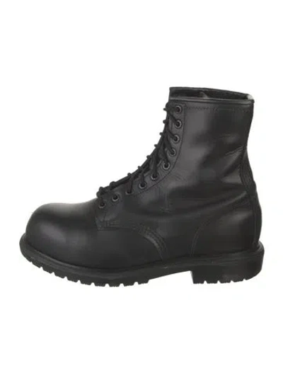 Pre-owned Red Wing Leather Combat Boots In Black