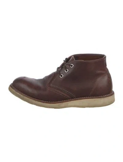 Pre-owned Red Wing Leather Lace-up Boots In Burgundy