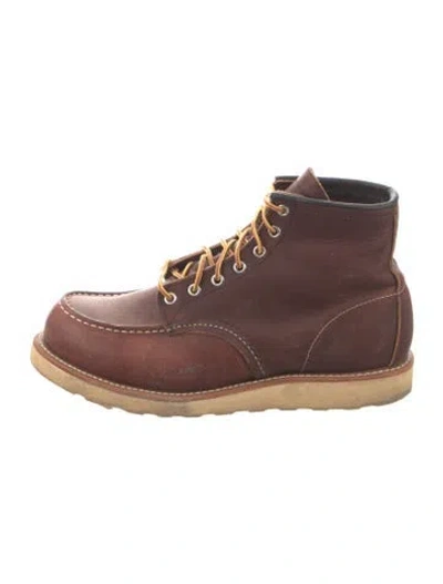 Pre-owned Red Wing Leather Lace-up Boots In Burgundy