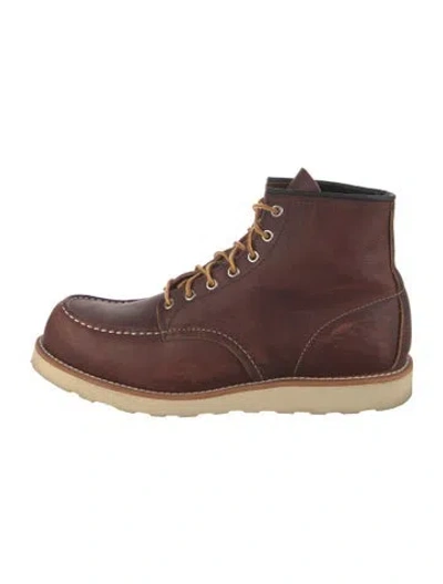 Pre-owned Red Wing Leather Lace-up Boots In Burgundy