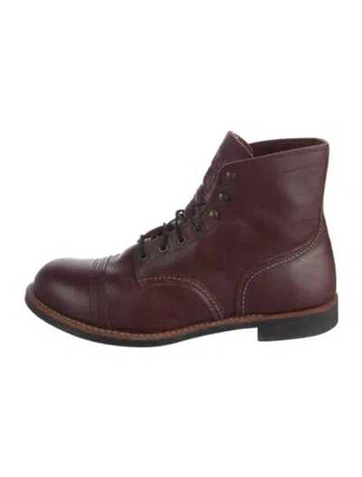 Pre-owned Red Wing Leather Lace-up Boots In Burgundy