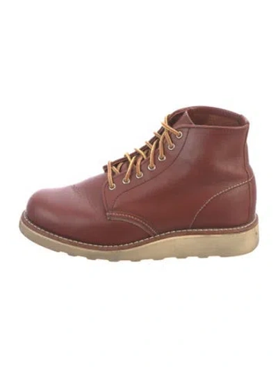 Pre-owned Red Wing Leather Lace-up Boots In Red