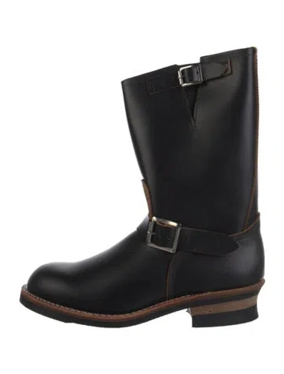 Pre-owned Red Wing Leather Moto Boots In Black