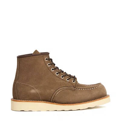 Red Wing Moc Classico Goodyear Suede Boots In Brown