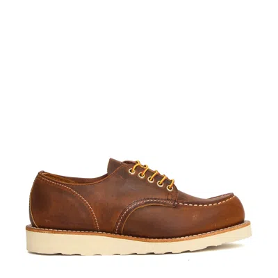 Red Wing Moc Leather Goodyear Traction Shoes In Brown