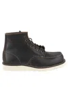 Red Wing Calf Leather Ankle Boots With Rounded Toe And Sturdy Sole