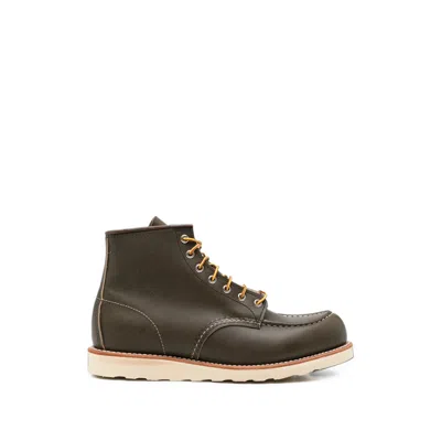 Red Wing Moc Toe Leather Boots In Green