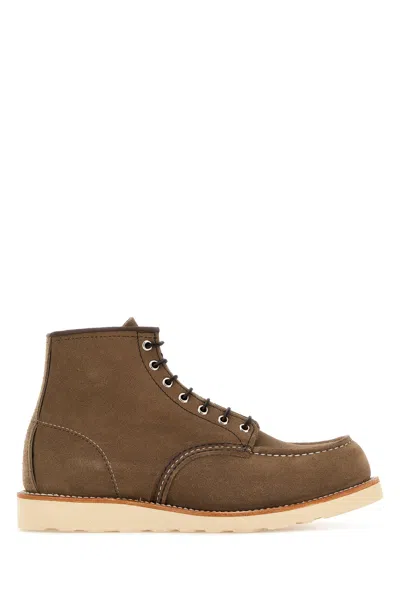 Red Wing Mud Suede Ankle Boots In Brown