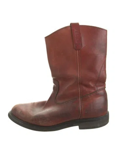 Pre-owned Red Wing Pecos Leather Western Boots In Brown