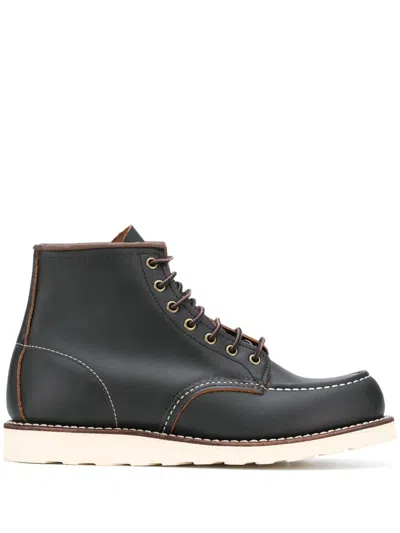 Red Wing Shoes Black Classic Moc Leather Ankle Boots