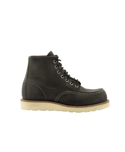 Red Wing Shoes Black Lace-up Boots In Grey