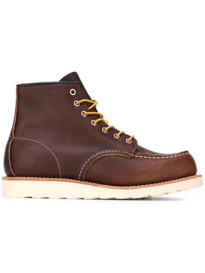 RED WING SHOES BROWN CLASSIC LEATHER ANKLE BOOTS