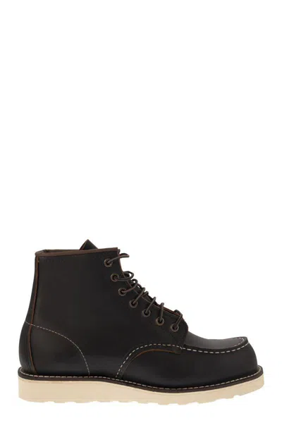 Red Wing Shoes Classic Moc - Leather Boot With Laces In Black